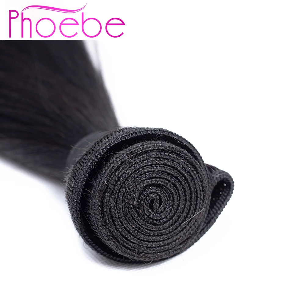 Phoebe прямые Малазийские Волосы 3 пряди с закрытием 100% человеческие волосы для