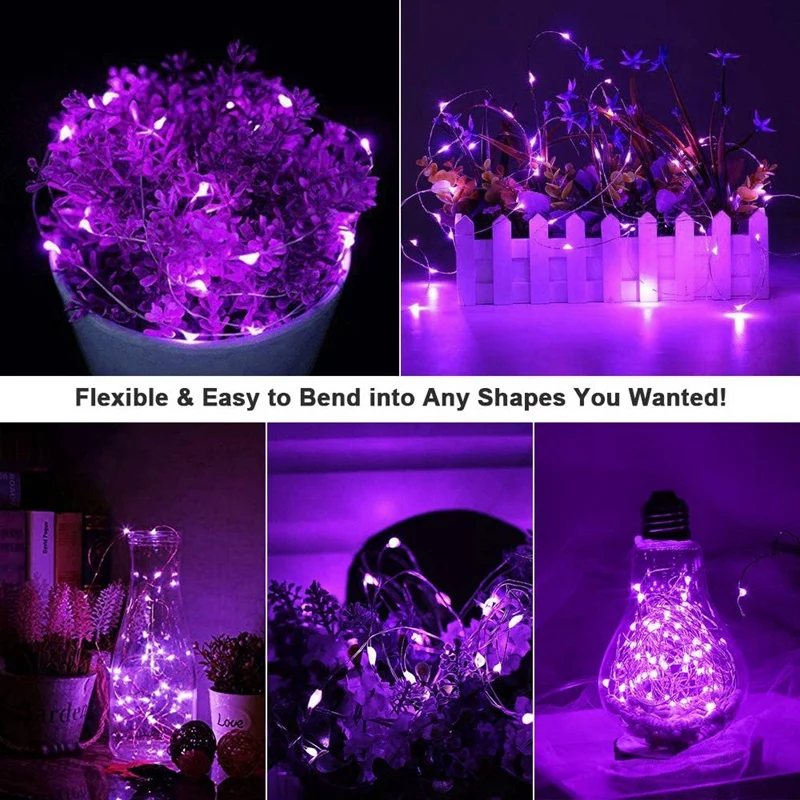 

Purple Fairy Lights, 12 Pack 20 LED Purple Halloween Lights, 6.56Ft Battery Halloween String Lights for Holiday Decor