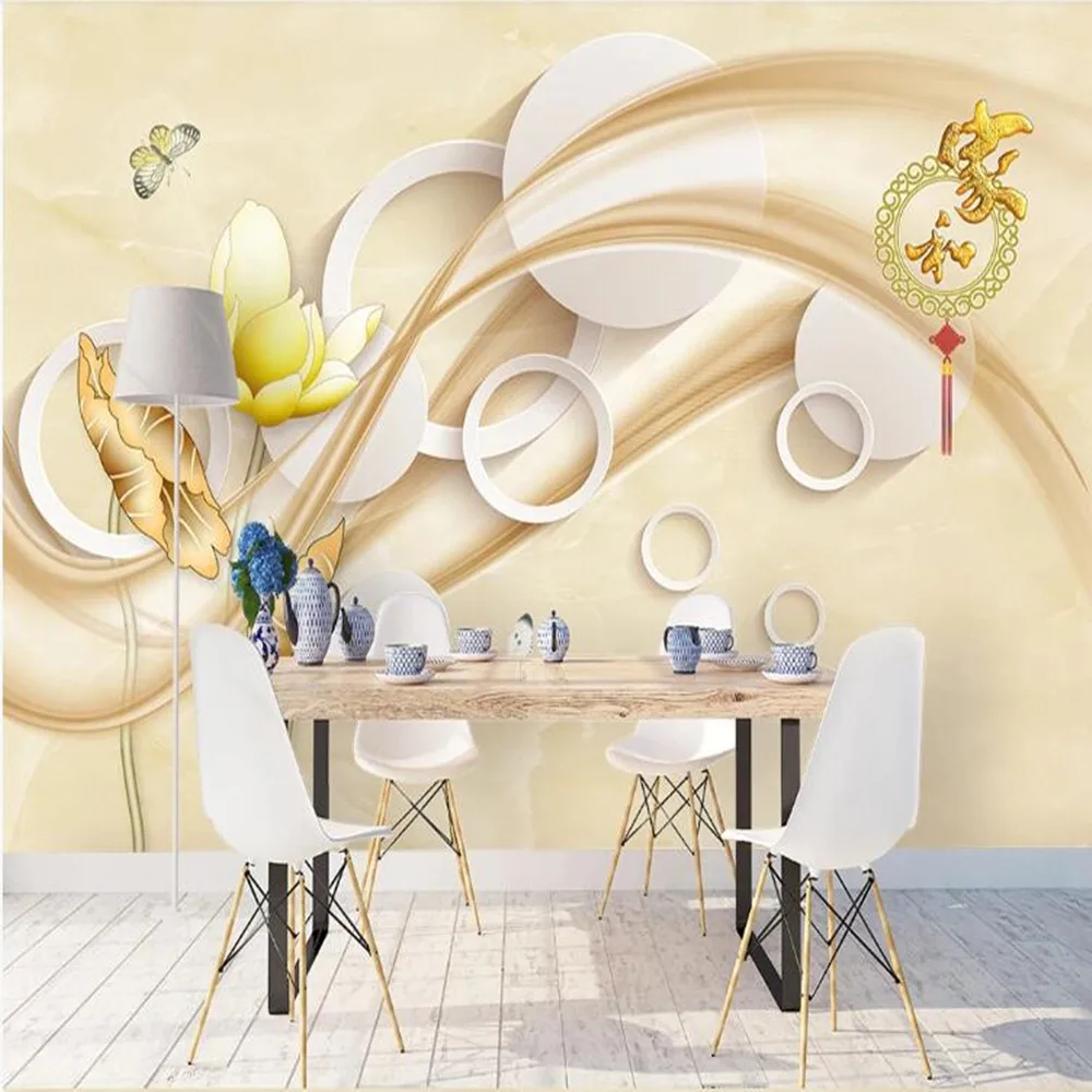 

Милфи пользовательские 3D Ручная роспись Лотос фон обои роспись