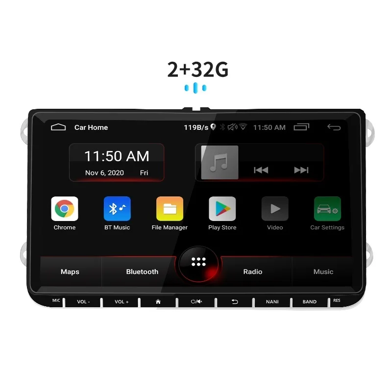 

9 Inch 2 32G 2 din BT Car Radio Multimedia Player Android Car Stereo HIFI Audio GPS System Black Band IPS for VW Skoda