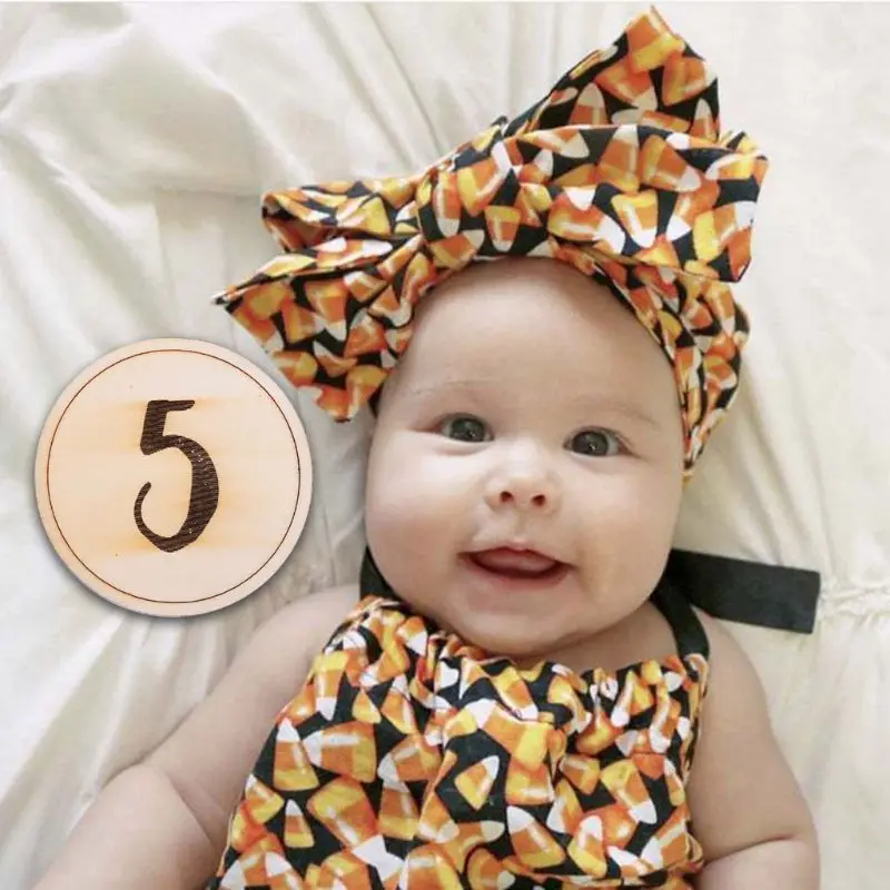 12 Pcs/set Baby Kids Milestone Card Round Shape Numbers Infants Newborn Shower Gift Photo Prop Unisex |