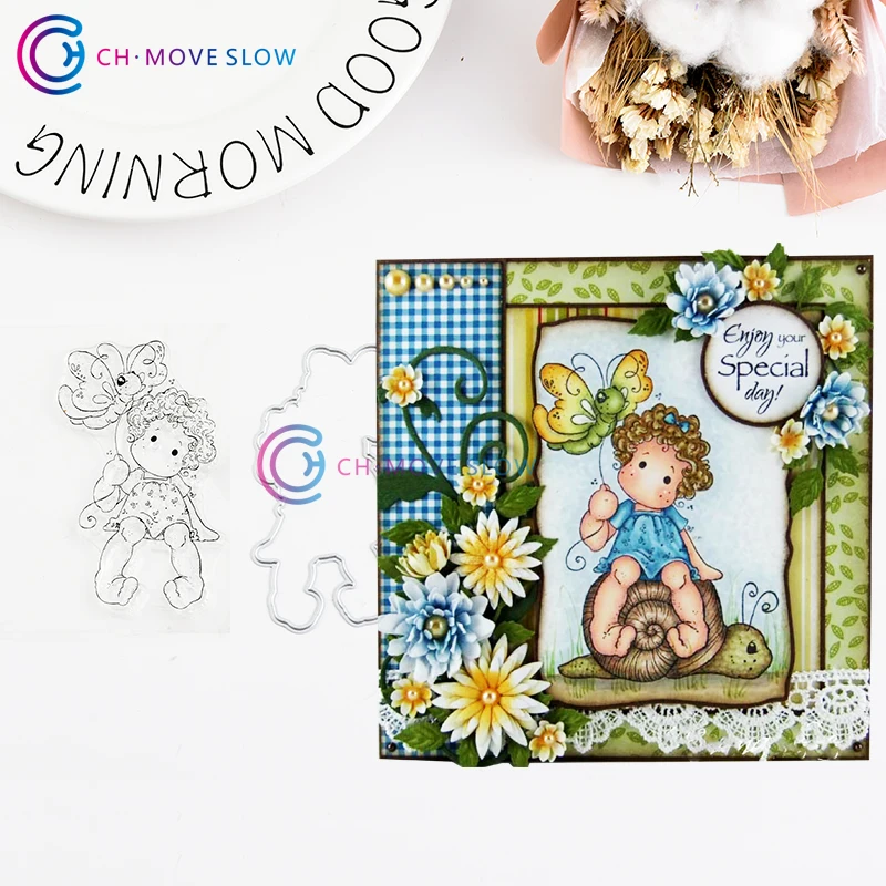 Металлические штампы и CH Butterfly Girl для скрапбукинга сделай сам|Вырубные штампы| |