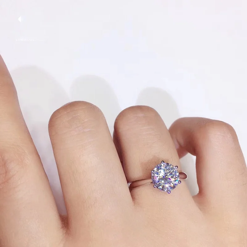 Обручальное кольцо с муассанитом 9K Gold 1ct D color VVS1 обручальное национальным