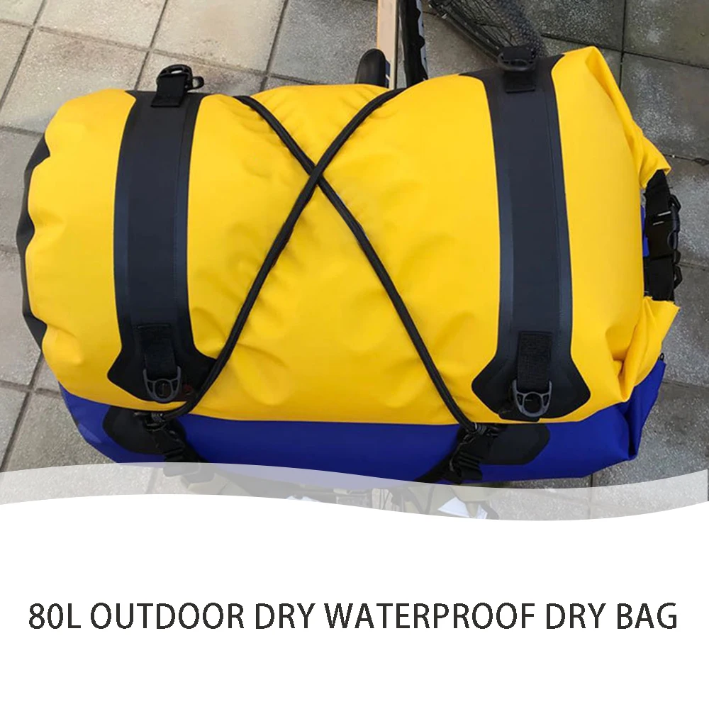 

80L Outdoor Dry Waterproof Dry Bag Diving Foldable Backpack Hiking Driving Swimming Sports Motorcycle Bag Bicycle Bag