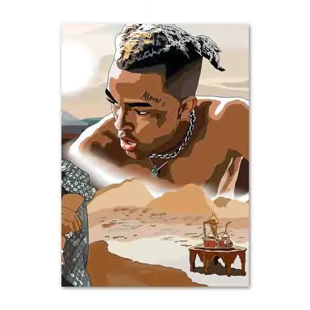 Домашний декор живопись холст картины Настенные работы XXXTentacion Rapper Star HD печатная модульная в скандинавском стиле плакат для гостиной - Цвет: BO LXR1751-06