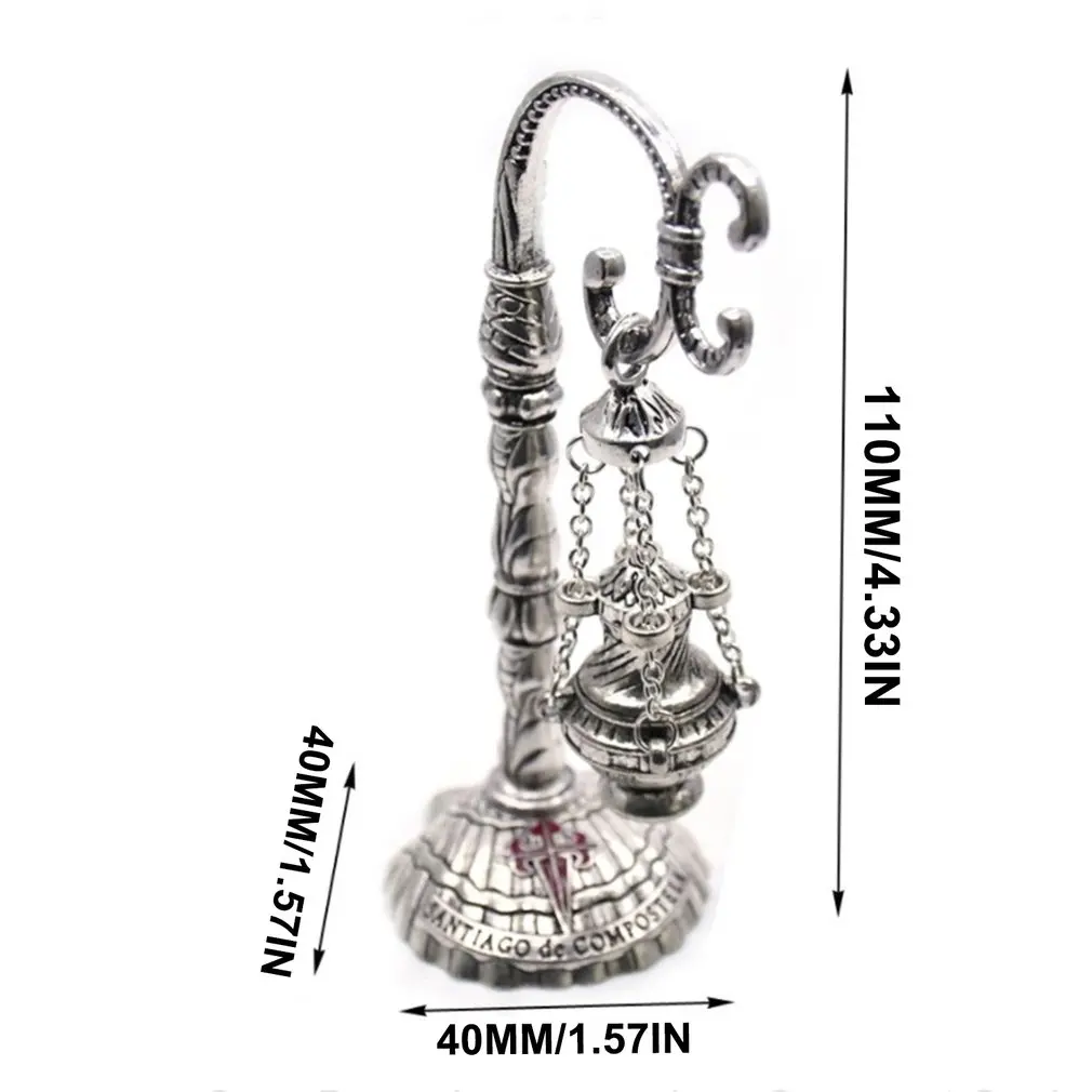 

WP-100 Antique Carved Incense Burner Censer Cross Decoration Church Chapel Ornaments Prayer Religious Home Worship Supplies