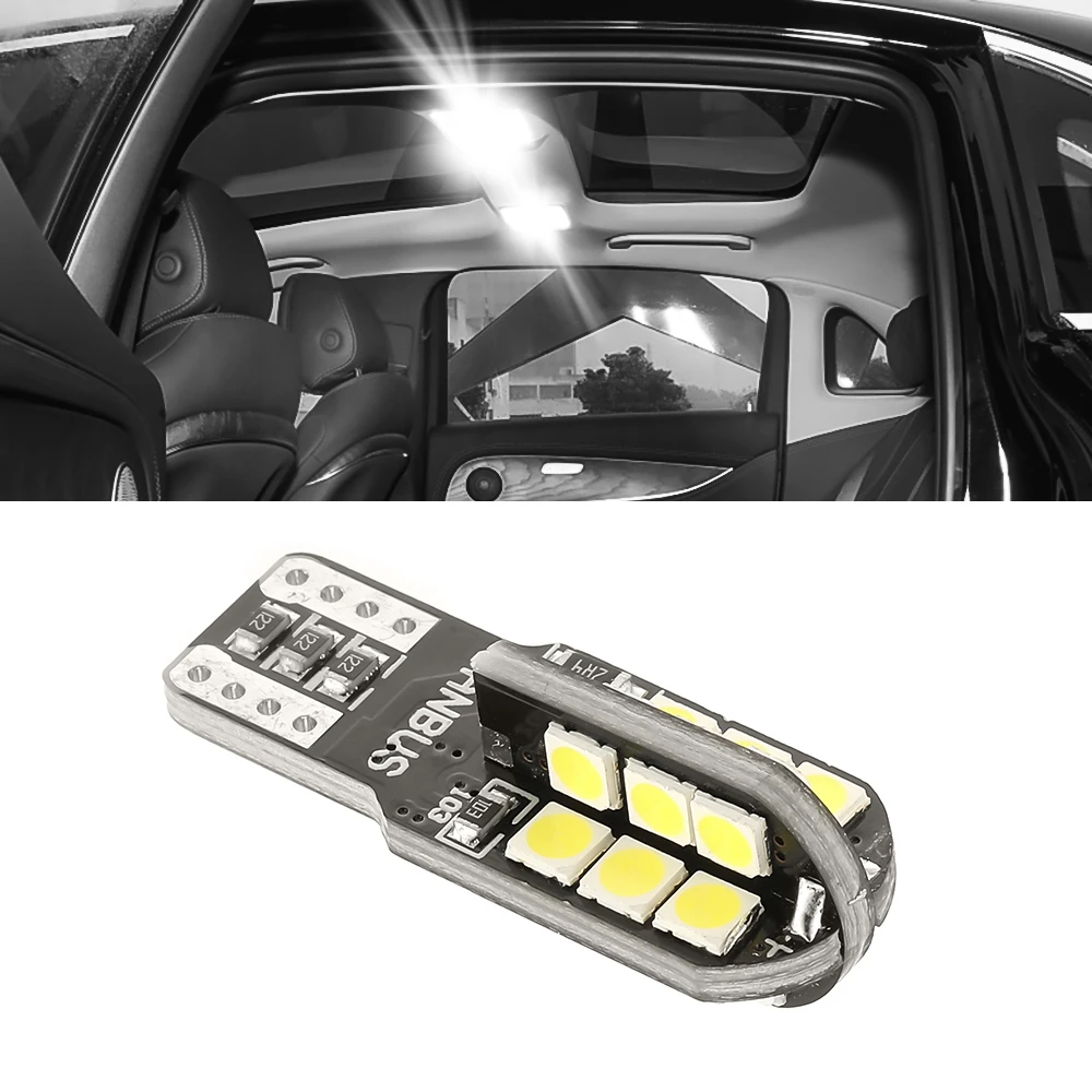 

2pcs 3D T10 W5W Led Bulb 194 168 24SMD 3030 Chips Canbus Error Free 6000K Pure White Wedge Door Instrument Side Bulb Lamp 12V