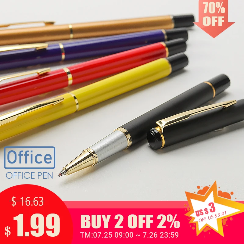 1 шт. 0 5 мм черные чернила офисная металлическая гелевая ручка деловые дела