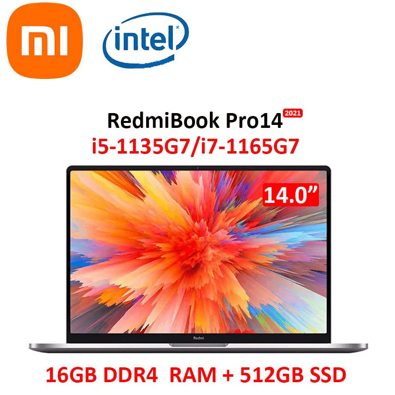 

Xiaomi Laptop RedmiBook Pro 14 i7-1165G7 16GB DDR4 RAM 512GB SSD 14 Inch 2.5K Super Retina Full Screen Notebook computer