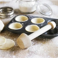 portable wooden egg tart mould double portable pastry pusher diy baking supplies egg tart tamper kitchen tools