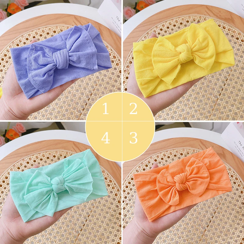 Conjunto de 7 unids/set de diadema para ni&ntilde;a, turbante de lazo de nailon para ni&ntilde;a, banda para el pelo para ni&ntilde;os, diademas para reci&eacute;n nacidos, accesorios el&aacute;sticos b&aacute;sicos para la cabeza-3