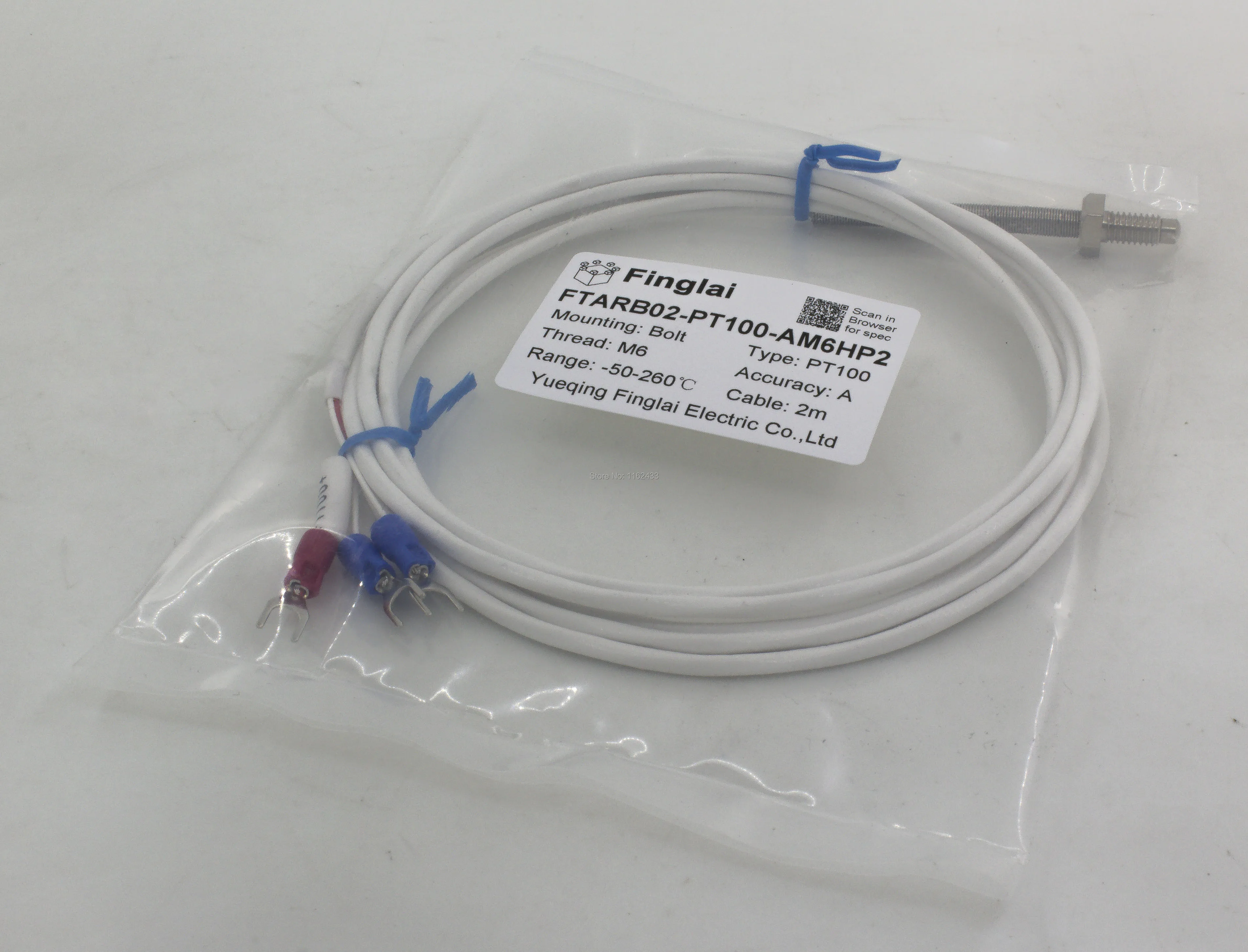 FTARB02 PT100 Тип M6 Болтовая головка с пружиной 2 м высококачественный кабель PTFE RTD винт