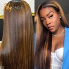 Парик из натуральных бразильских волос с эффектом деграде, 13x4, для чернокожих женщин