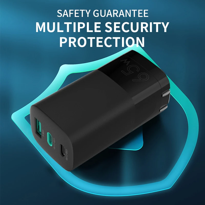 65W Ган устройство для быстрой зарядки с usb портом Type C PD USB зарядное QC4.0 3 0