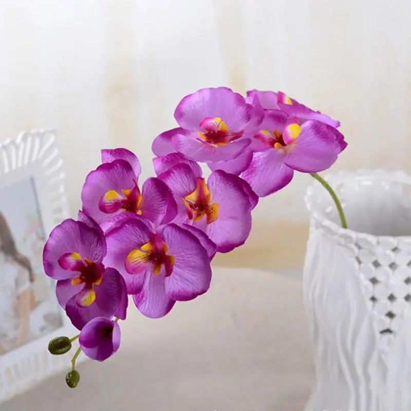 Kopen Upscale Phalaenopsis Kunstbloemen DIY Kunstmatige Vlinder Orchidee Zijde Bloem Boeket Bruiloft Woondecoratie 100pcs Goedkope