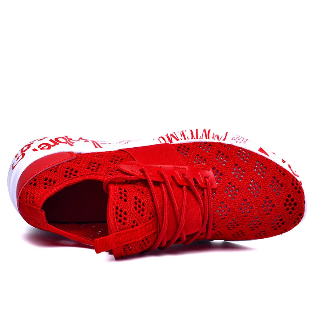 Мужские дышащие Сникеры Мужская обувь для взрослых цвет красный черный серый