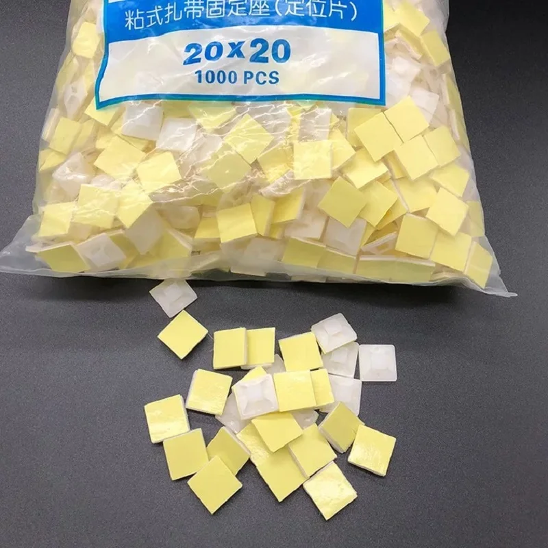 100 шт. белый кабель Установка основания 2 см x самоклеящаяся молния настенная