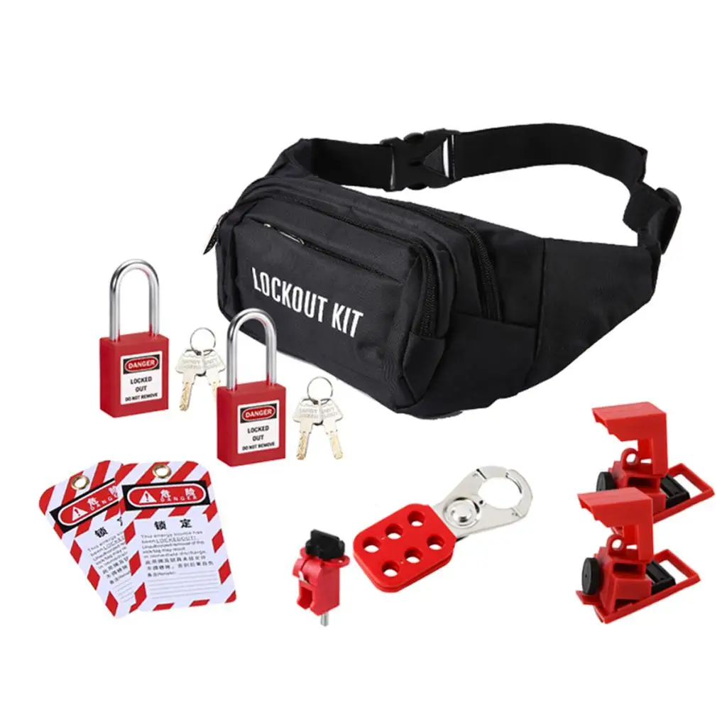 

Lots 1 Universal Miniature Group Padlock Tagout Kit With Bags Steel Red