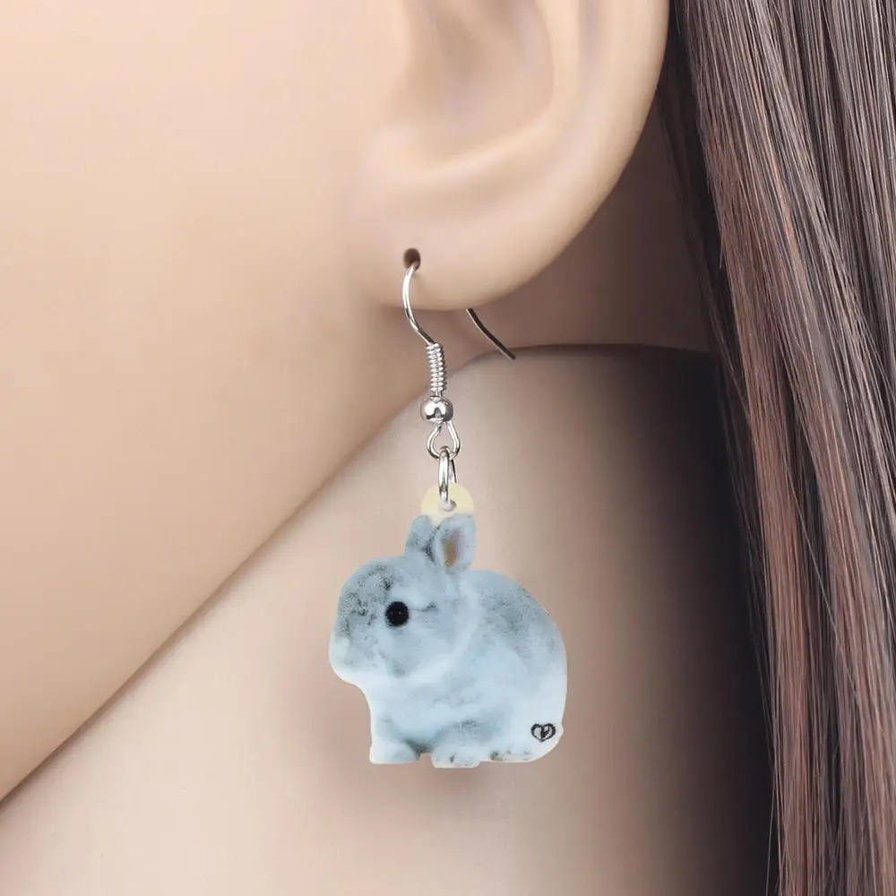 ARWA акриловые пасхальные серые заячьи кролика серьги для домашних животных с