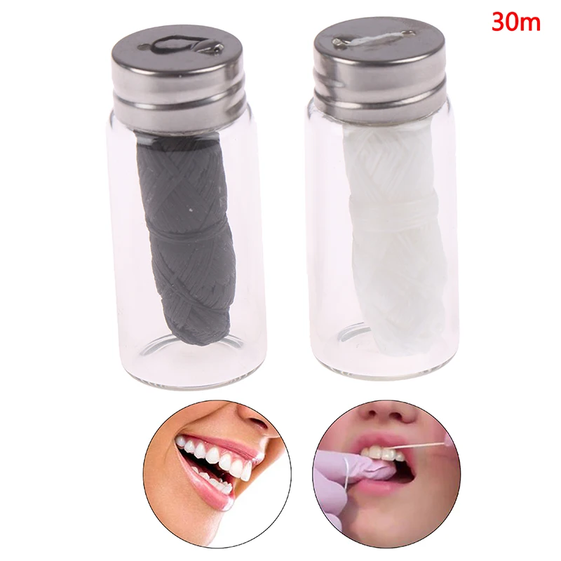 

30/50M Eco-Friendly Dental Flosser Oral Hygiene Teeth Cleaning Wax Bamboo Dental Floss Spool Toothpick Teeth Flosser