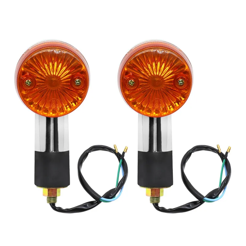 

2PCS Front or Rear Motorcycle Turn Signals Light Amber glass lens turn Signal Indicator Bullet Blinker for Honda Kawasaki Yamaha