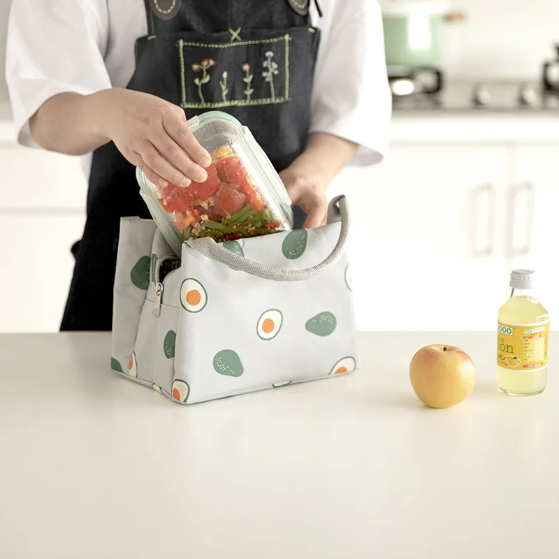

Thickened Aluminum Foil Canvas Cold Insulation Outdoor Work Lunch Bag Lunch Bag Handbag Small Portable Insulated Cooler 2021
