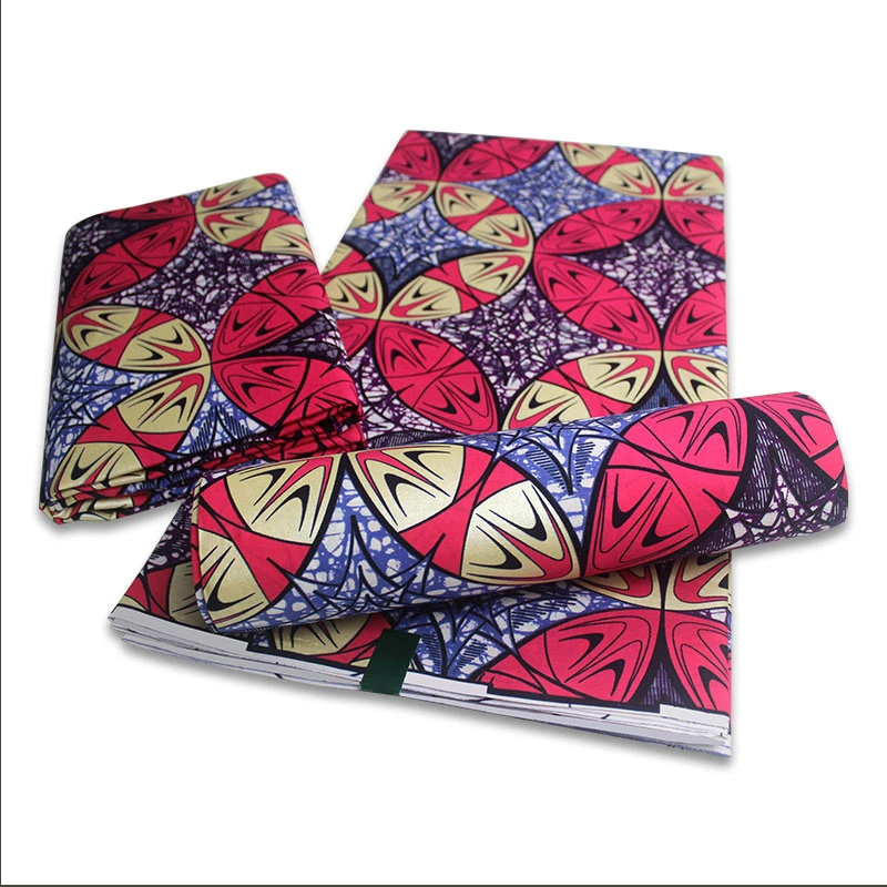 

African Fashion Golden Wax Fabrics Best Quality Nigerian Golden Ankara Printed Wax Tissue Materials 6 Yards/Pcs Sewing For Dress