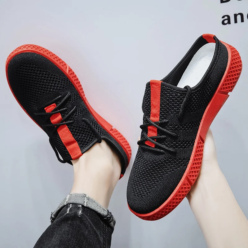 

New Arrival Men Youth Casual Shoes Breathable Mens Half slippers Designer Men Flats Casual Shoe Half Drag Walking Shoes For Man