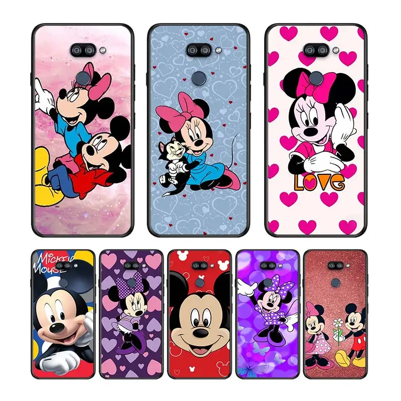 

Cute Mickey Mouse For LG K51S K41S K30 K20 2019 Q60 V60 V50 S V40 V30 K92 K42 K22 K71 K61 G8 S ThinQ Black Phone Case