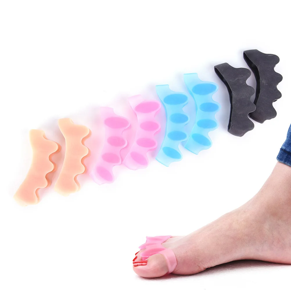 

Hot Sale 1 Pair Silicone Toe Separator Overlapping Rehabilitation Treatment Hallux Valgus Braces Orthotic Device Feet Care