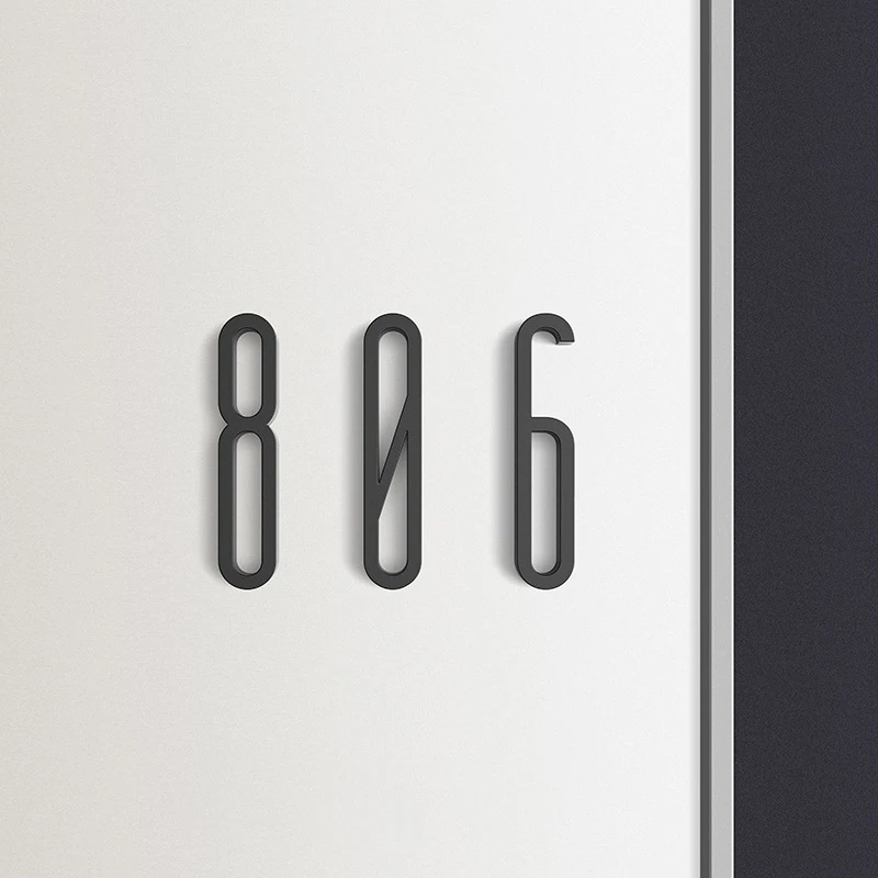 

3D Number Floating Sign Door Plaque House Sign Gate Digits Modern Acrylic Number Tag Black 10cm Home Outdoor Address Plate