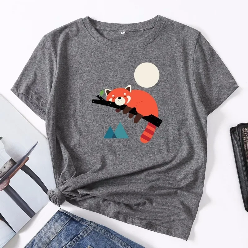 Футболка женская летняя свободная с круглым вырезом и коротким рукавом | Женская