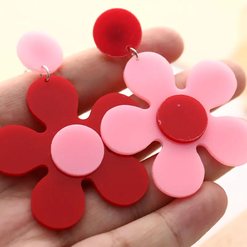 Модные красивые акриловые серьги Coforful с цветами для женщин и девочек длинные