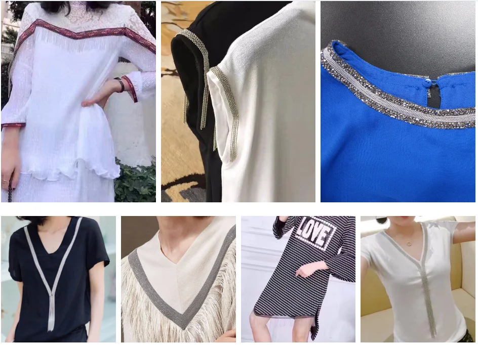 5 ярдов/лот бисерная цепь белого и черного цвета из сетчатой ткани с кружевной