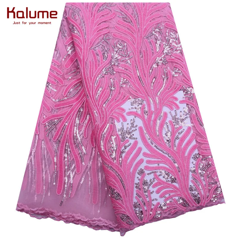 Kalume африканская кружевная ткань 2020 высокое качество кружева с пайетками