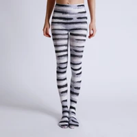 mozimer new designers fashion polka dots digital luxury strips print painting tights womens pantyhose sexy stockings winter