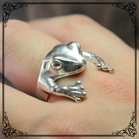 european american exaggerated frog ring funny little frog ring new alloy mens rings stainless steel jewelry for women