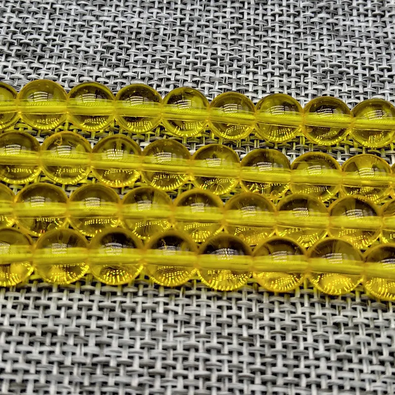 Гладкие блестящие желтые стеклянные бусины россыпью 15 дюймов нить 6 8 10 мм