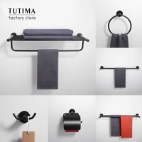 tutima sus 304 stainless steel bathroom hardware set black matte paper holder toothbrush holder towel bar bathroom accessories
