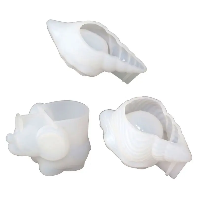 

3Pcs Conch Elephant Shape Beauty Blender Rack Mold Kit Makp Up Egg Stand Moulds