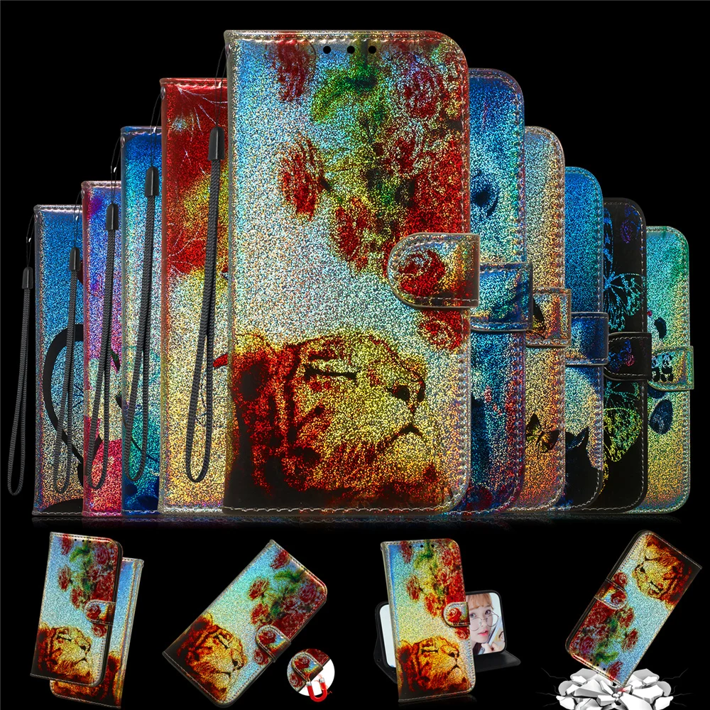 Color drawing Dazzle Flip Wallet Phone Case For Xiaomi 9T CC9 CC9E A3 A2 Lite Redmi 7 7A 6A 6 Pro Y3 K20 Note 7S Cover | Мобильные