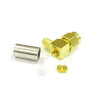 1pc sma male plug coax modem connector convertor crimp rg58 rg142 rg400 lmr195 right angle goldplated new wholesale