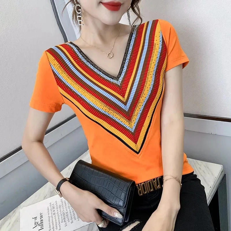 

Women brown Cotton Fashion Cotton Ladies Tee Shirt Short Sleeve Tops Tee Shirt