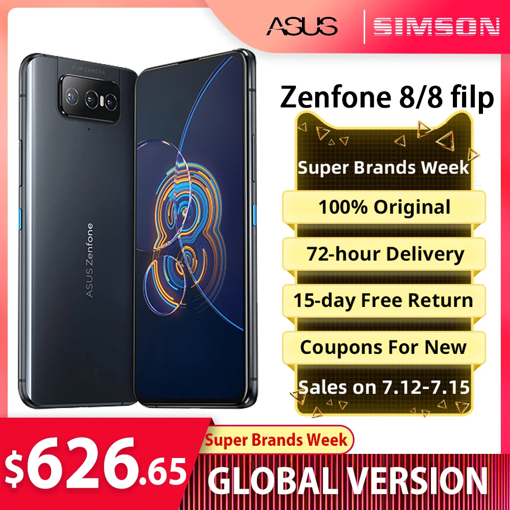 ASUS Zenfone 8/8 filp Global Version Snapdragon 888 8/16GB RAM 128/256GB ROM AMOLED IP68 Water-Proof Android OTA 5G Smartphone