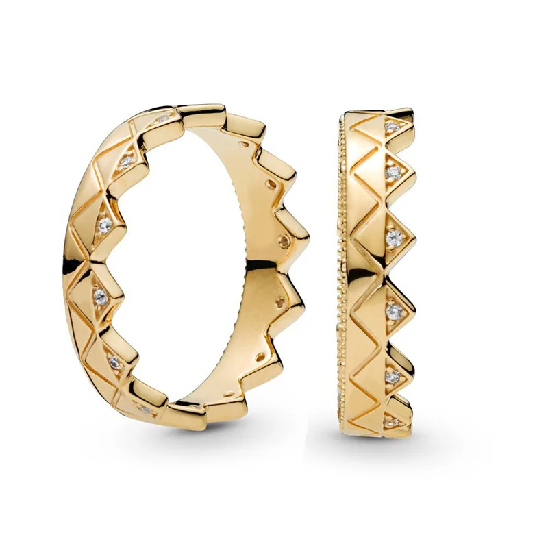 Оригинальное блестящее милое многослойное экзотическое кольцо с короной для