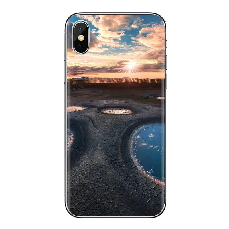 Прозрачный чехол из термополиуретана чудеса природы вулкан Исландия для Samsung Galaxy