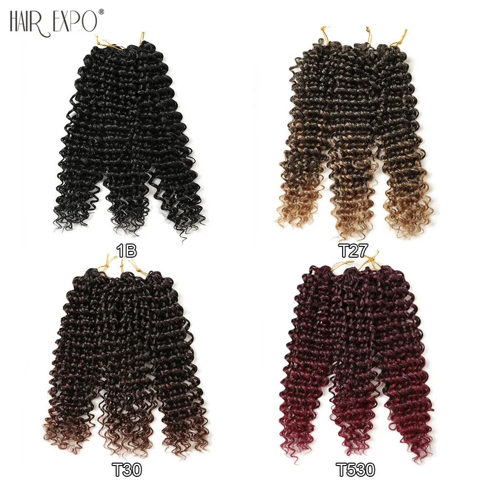 

Genuine 16 inch Freetress Deep Curl Crochet Braids Extensions Hair Simulation Synthetic Omber Wig For Black Women Hair Expo City