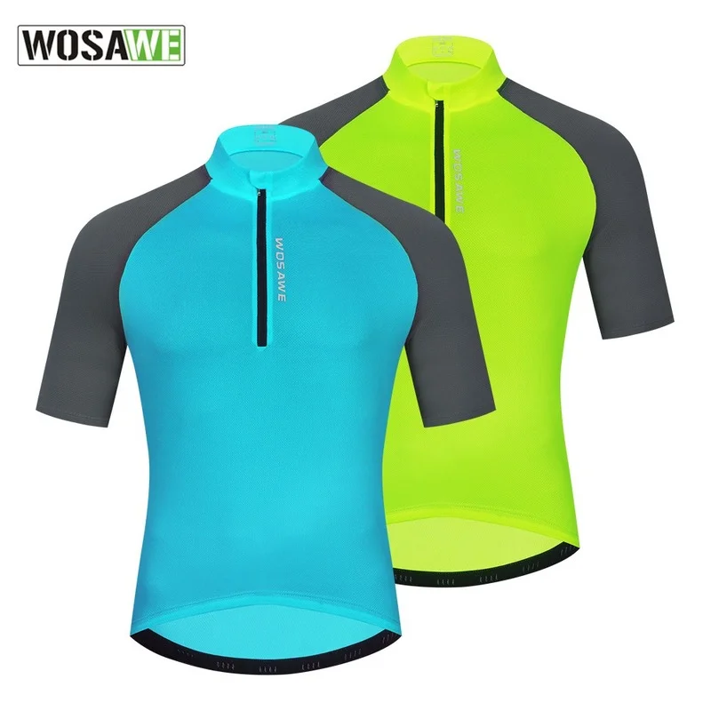 

WOSAWE Men's Cycling Breathable Short Sleeve Outdoor Sports Top Cycling Bike Jersey Men Sweatshirt Mountain Bike Shirts Clothing
