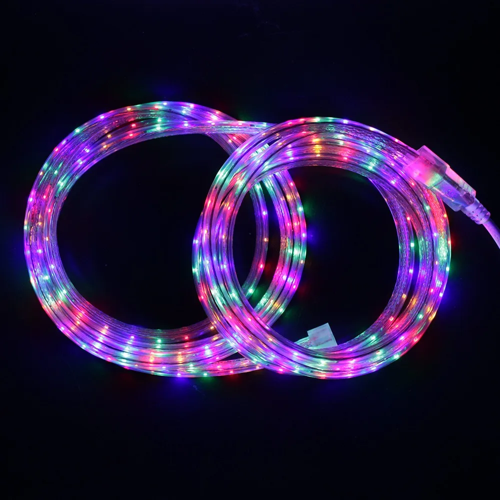AC 220 В Водонепроницаемая светодиодная лента RGB свет+ 8 режимов контроллер Led гибкая строка Феи огней Рождественское украшение ленточная лента