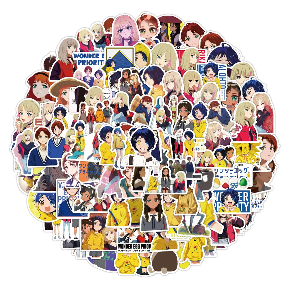 103050100pcs wonder egg priority cartoon anime stickers for laptop suitcase luggage motor bicycle car fridge guitar phone free global shipping